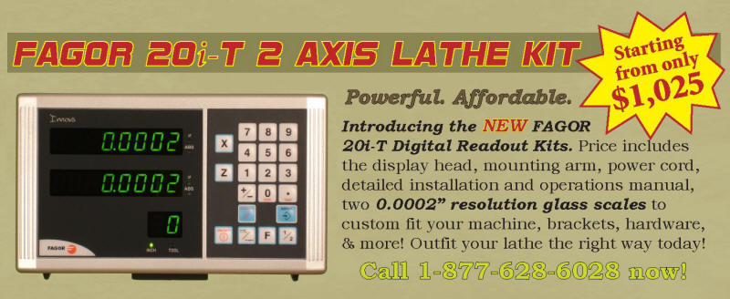 DRO PROS Fagor 2 Axis Lathe Kit
