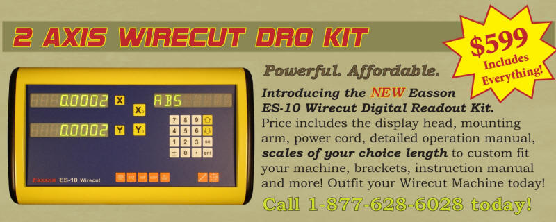 DRO PROS 2 Axis Easson Wirecut DRO Kit