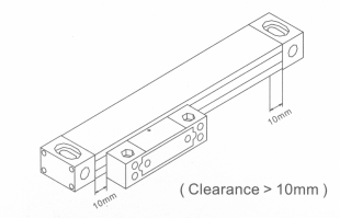 10mm clearance needed between reader head and end cap